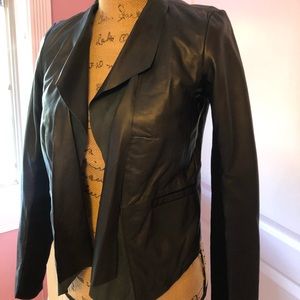 Black Leather Trouvé Shrug/Jacket